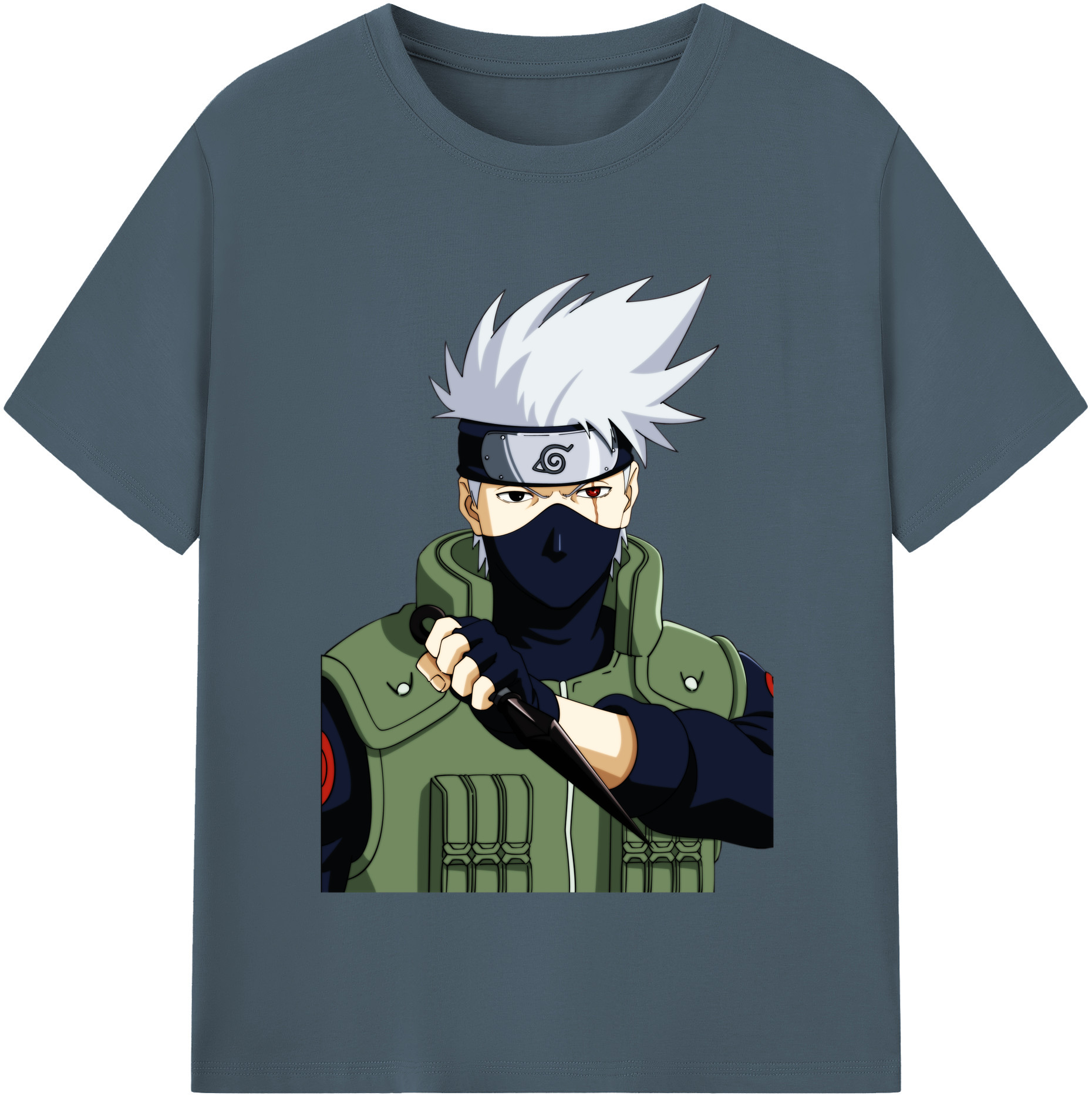 （画像用） NARUTO -ナルト- はたけ カカシ Hatake Kakashi 綿100％半袖Tシャツ（フロントプリント）